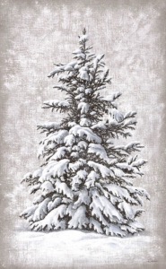 Tenture Murale "Sapin enneigé" 120X73cm ou 175X105cm