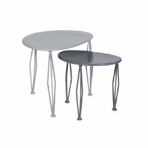 Lot 2 tables basses anthracite / gris - Jardin d'Ulysse